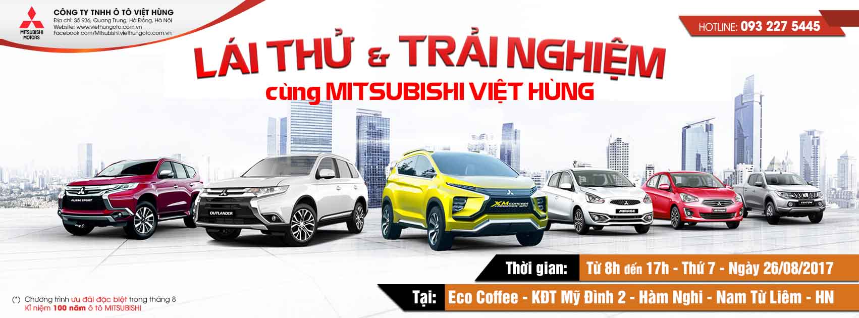 Chương trình lái thử xe và cảm nhận xe Mitsubishi cùng Đại lý ô tô Mitsubishi Việt Hùng